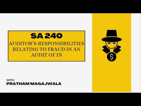 SA 240 - Auditor's Responsibilities Relating to Fraud | CA Final Audit | May 2024 & Nov 2024