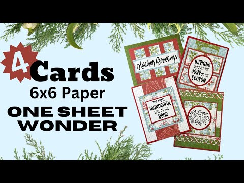 One Sheet Wonder 6x6 Paper! #onesheetwonder #christmascards