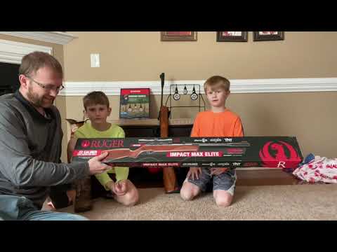 Ruger Impact Max Elitle .22 Caliber Air Rifle, shooting 1st time at target, practice safety 1st!