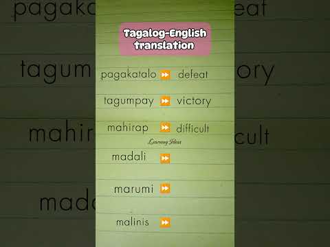 TAGALOG-ENGLISH TRANSLATION VOCABULARY WORDS #learnenglish #tagalogenglishtranslation #vocabulary