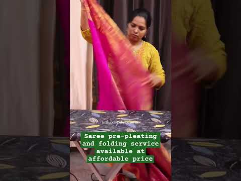 How to make saree pleats before wearing//pre pleating saree #shorts #youtubeshorts