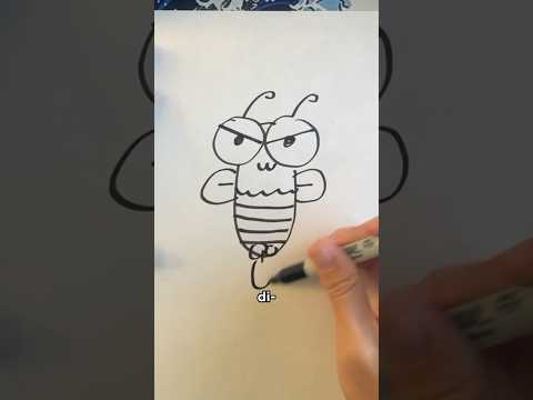 How to Draw a Wasp #shorts #drawingtutorial #comedy #funny #wasp #bee