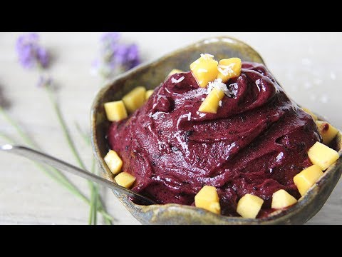 EASY Blueberry Nice Cream in a blender or food processor