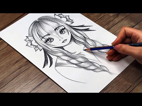 Anime Girl Drawing | How to Draw a Girl with Braided Hair