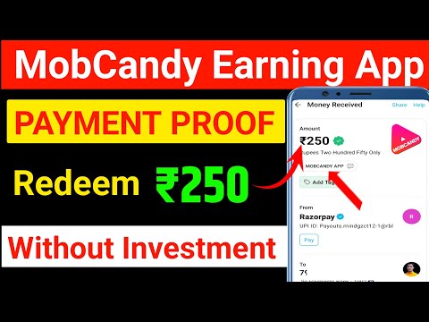 Mobcandy app payment proof || New earning app without investment|| Paisa kamane wala app 2024