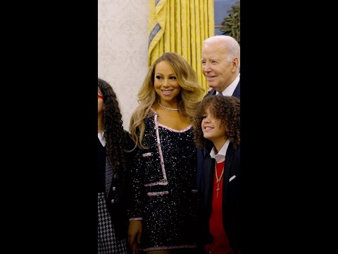 Mariah Carey is welcomed to the White House during the Christmas season 2023.