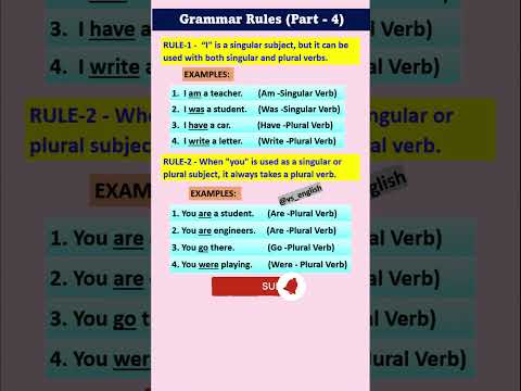 Important Rules of English Grammar | Rule-1| #englishgrammar #grammar_rules #shorts VS ENGLISH