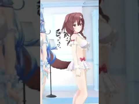 ルイ姉ところねの水着サービスショット【ホロライブ/戌神ころね/切り抜き】