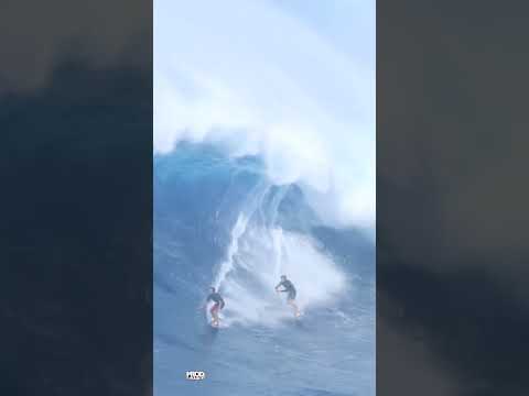 JAWS INSANE DOUBLE BARREL RIDE - KAI LENNY & RIDGE LENNY #Shorts