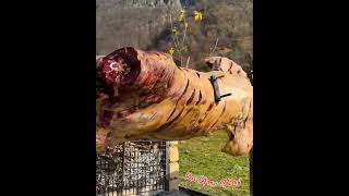 Roasting a Giant Bull 🔥 #food #beef #village #amazingfoodlover #foodie #cooking