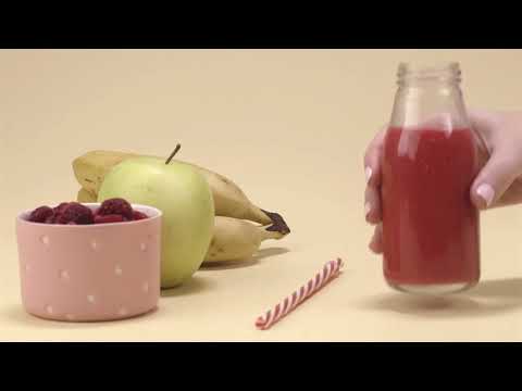 Quick and Easy Baby Food Recipe: Coconut Water, Banana, Apple, and Raspberry Smoothie