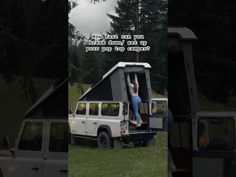 Setting up my pop top in under 9 seconds  #solocamping #vanlife #poptop #solotravel #solocamp