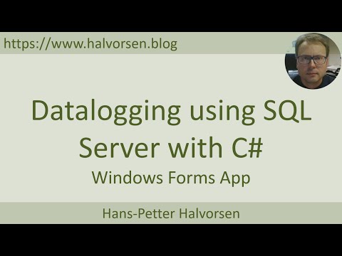 Datalogging using SQL Server with C#