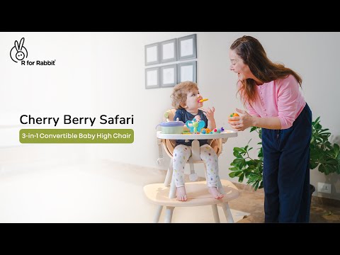 R for Rabbit Cherry Berry Safari Baby High Chair, 3 in 1 Convertible High Chair Cum Kids Study Table