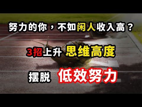 為什么你很努力，卻不如閑人收入高？3招拔高思維，擺脫低效努力