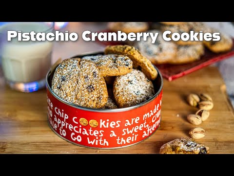 🍪Eggless Pistachio Cranberry Cookies: Easy Vegan Holiday Treats - Christmas Recipe🎄