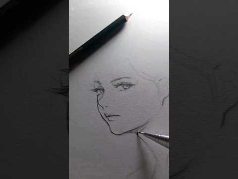 girl drawing - portrait art and asmr #shorts