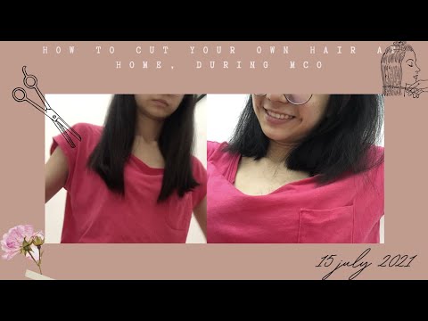 【VLOG 5】女孩疫情不能剪头发就在家自己剪！教你零失败剪头发skill🥳🥳🥳 长发剪短教学❤️