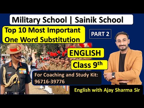 One Word Substitution 2 for Military School Class 9 | Sainik School Online Coaching by Best Teacher