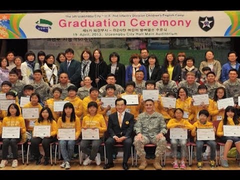 AFN Casey - Spotlight Korea - Children from Uijeongbu city enjoy learning English with 2ID Soldiers