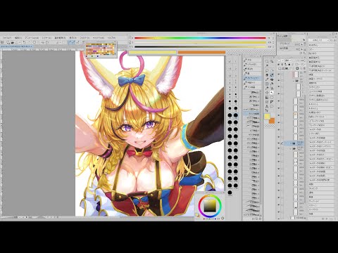 無言で作業垂れ流し【お絵かき/尾丸ポルカ】