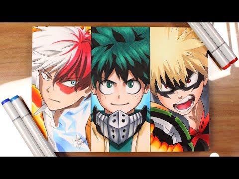 DESENHANDO TODOROKI | MIDORIYA | BAKUGOU