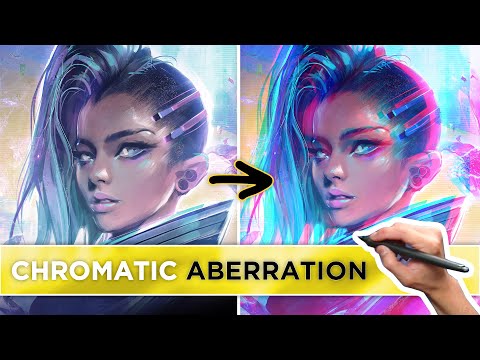 How to add Chromatic Aberration "Glitch" Effect in Photoshop, Procreate, and CSP #Shorts