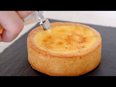 材料4つで簡単クリームブリュレタルト How to make a cream brulet tart with 4 ingredients