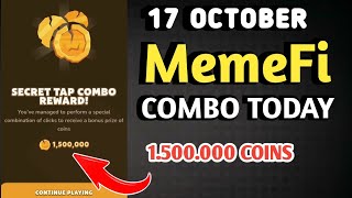 MEMEFI SECRET COMBO TODAY 17 OCTOBER 2024 | MEMEFI DAILY COMBO | MEMEFI COMBO TODAY | MEMEFI COMBO