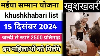 📌Maiya Samman Yojana | News CM Hemant Soren 🤑| 15 दिसंबर 2024| मईया योजना का पैसा कब तक मिलेगा