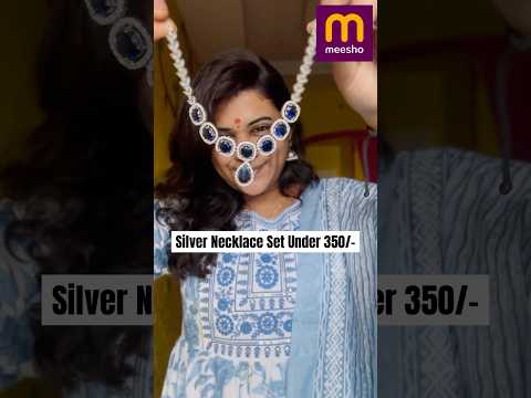 Meesho Silver Jewellery set Under 350/-#youtube #youtubeshorts #shorts #video #meesho #jewellery #yt