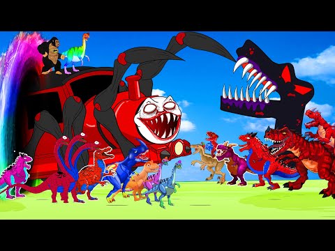 CHOOCHOO CHARLES Trex Dinosaur Heist Adventure: Giant Triceratops, Pteranodon Cartoon Jurassic World