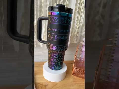 Engraving a Teacher Appreciation Gift on a 40oz Tumbler | Composition Notebook Style