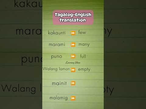 TAGALOG-ENGLISH TRANSLATION VOCABULARY #learnenglish #tagalogenglishtranslation #vocabulary