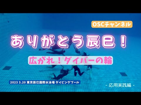 ありがとう辰巳プール！最後は思いをのせてダイバーの輪！OSCスキンダイビング講習会（基礎編・応用実践編）の練習風景（フォームチェック） in 東京辰巳国際水泳場