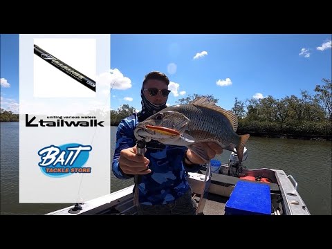 Kyle chasing the Jacks with the tail walk basal reel, Full range rod  the Lucky craft Pointer.