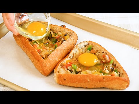 Put EVERYTHING inside the bread and your breakfast is ready! 🔝 4 delicious recipes!