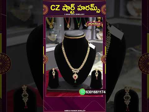 CZ Short Harams  | 1Gram Gold Jewellery | Ambica Fashion Jewellery #shorts