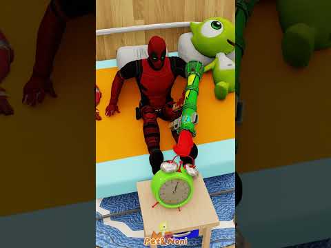 MRpet vs Deadpool vs Zombie Iron Man | Alarm Every Morning 4 | Marvel Animation #animation