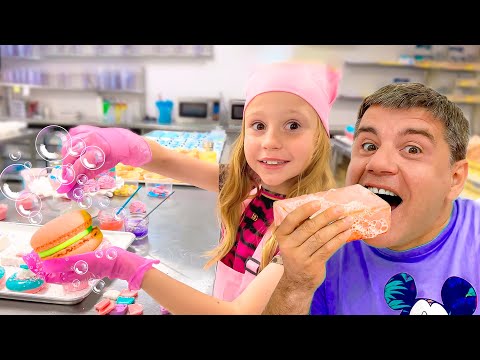 Nastya learns how to make soap for children at home - DIY Soap challenge