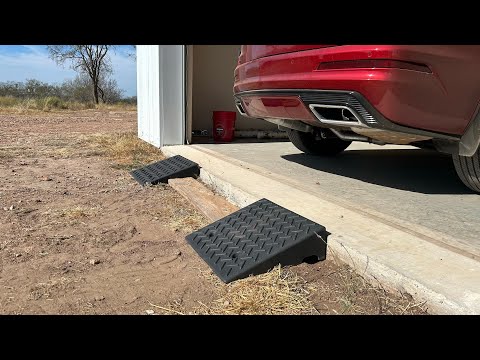 Rubber Curb Ramps with 5-Inch Rise for Cars, Motorcycles, and More