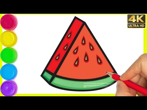 Watermelon icecream Drawing || how to draw cute watermelon drawing | watermelon drawing step by step