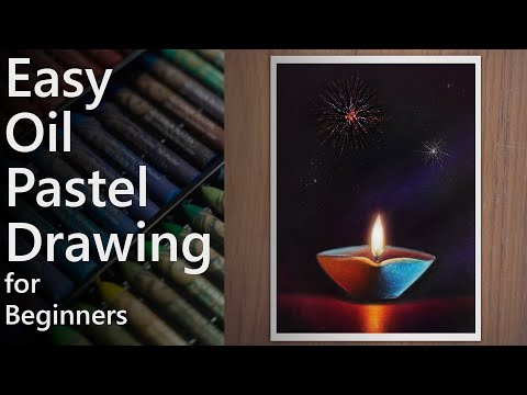 Diya Drawing with Oil Pastel | Drawing for Beginners | Oil Pastel drawing for Beginners