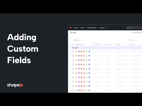 Adding Custom Fields in Shape Software CRM