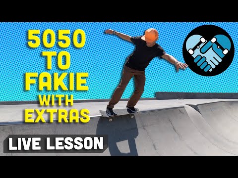 How to 5050 to Fakie on a skateboard with Bonus Trick Tips