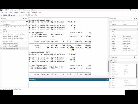 Quantile regression (Stata hsb2.dta)