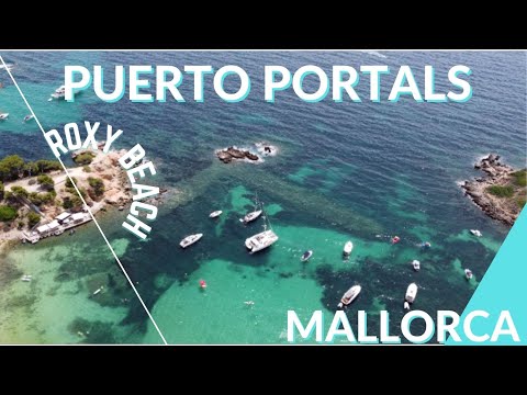 Roxy Beach Porto Portals Mallorca Badebucht und Beachclub 4K Drohnen Video DJI MAVIC MINI 2