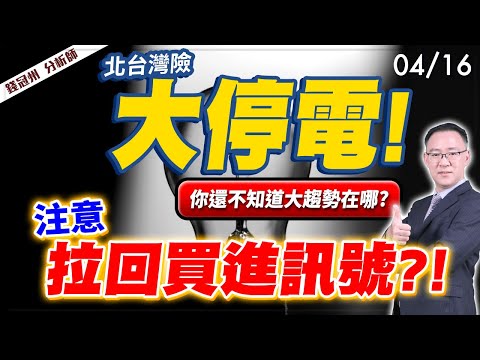 2024/04/16  北台灣險大停電!你還不知道大趨勢在哪?注意拉回買進訊號?!  錢冠州分析師