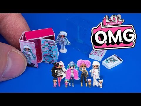 DIY Miniature L.O.L. Surprise! O.M.G. box Winter Disco Snowlicious Fashion Doll & Sister | DollHouse