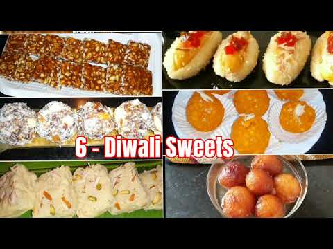 6- Diwali sweets| Peanut Chikki, Dates Laddoo, Milk Burfi,Chum Chum, Sabudana  Laddoo, Gulab Jamoon